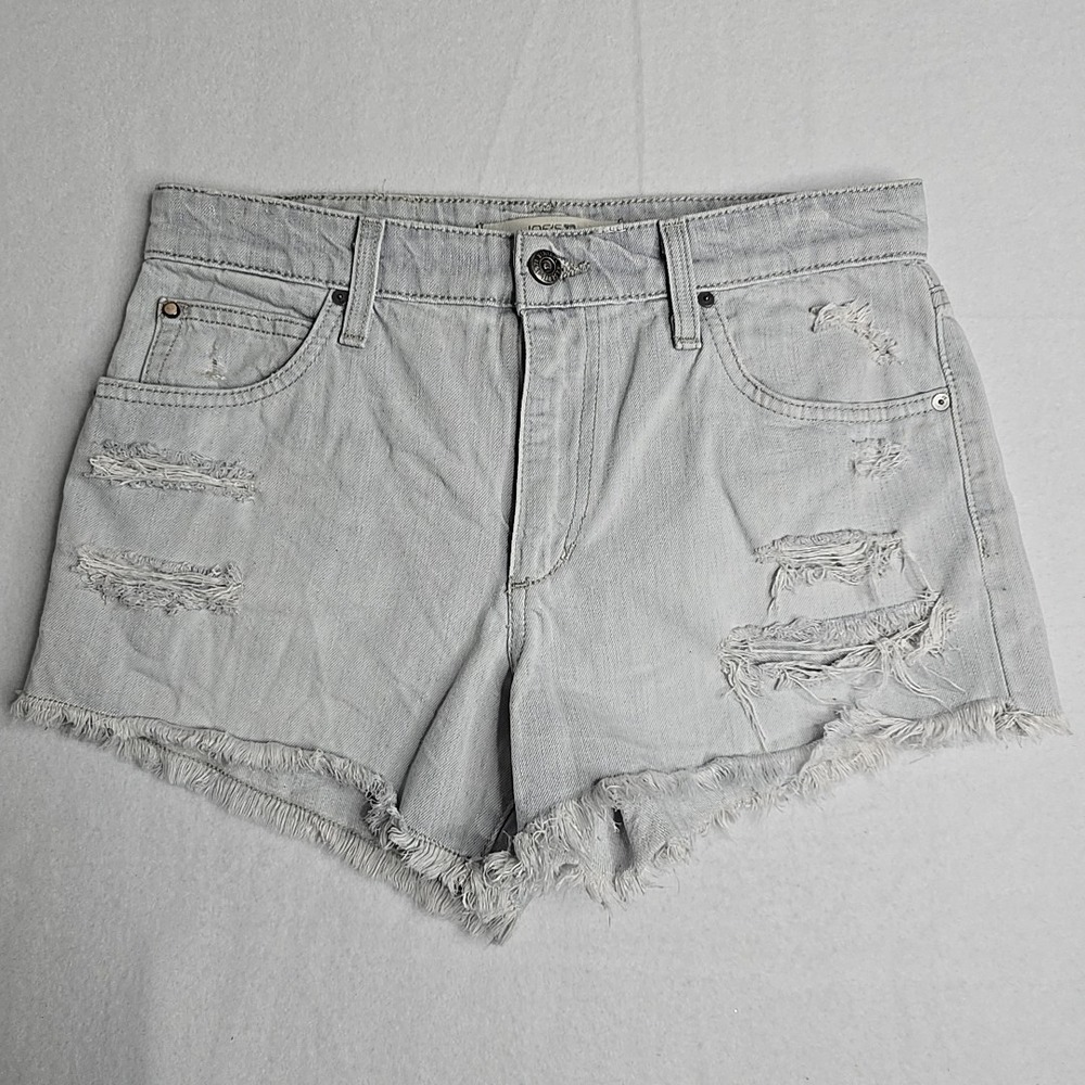 Joe's Jeans Cut Off Shorts Womens Size 27 Gray Denim Distressed Mid Rise Stretch